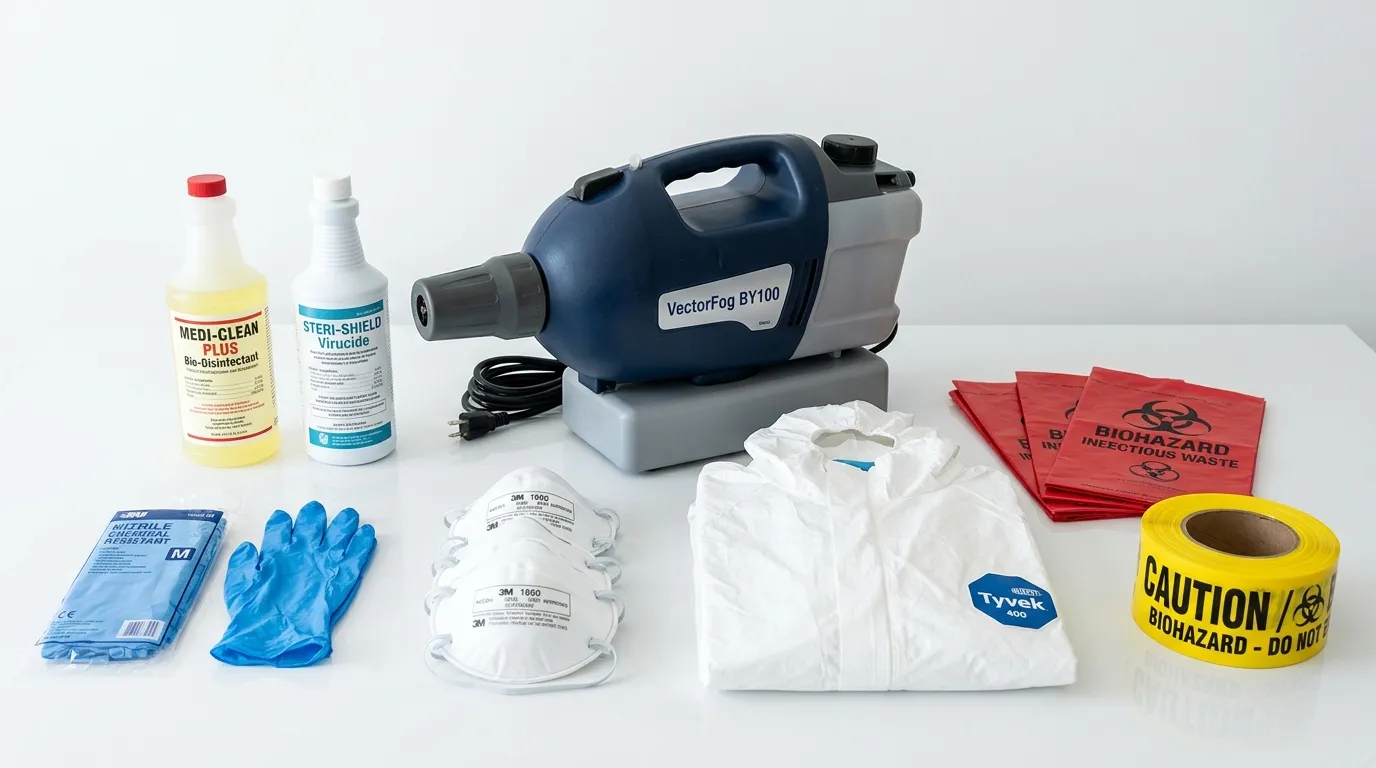 Professional biohazard remediation crew working in Agawam